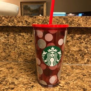 Brand New Starbucks Christmas Silver Polka Dot Tumbler 16oz